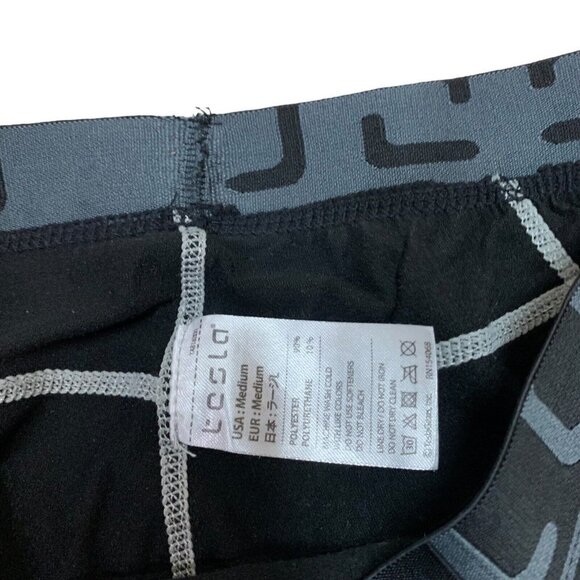 Tesla Women's M Medium Workout Leggings Stretchy Exposed Seams Black - Picture 4 of 7